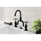Kingston Brass Bridge Bathroom Faucet with Brass PopUp, Matte Black KS7990TX - alternate 2